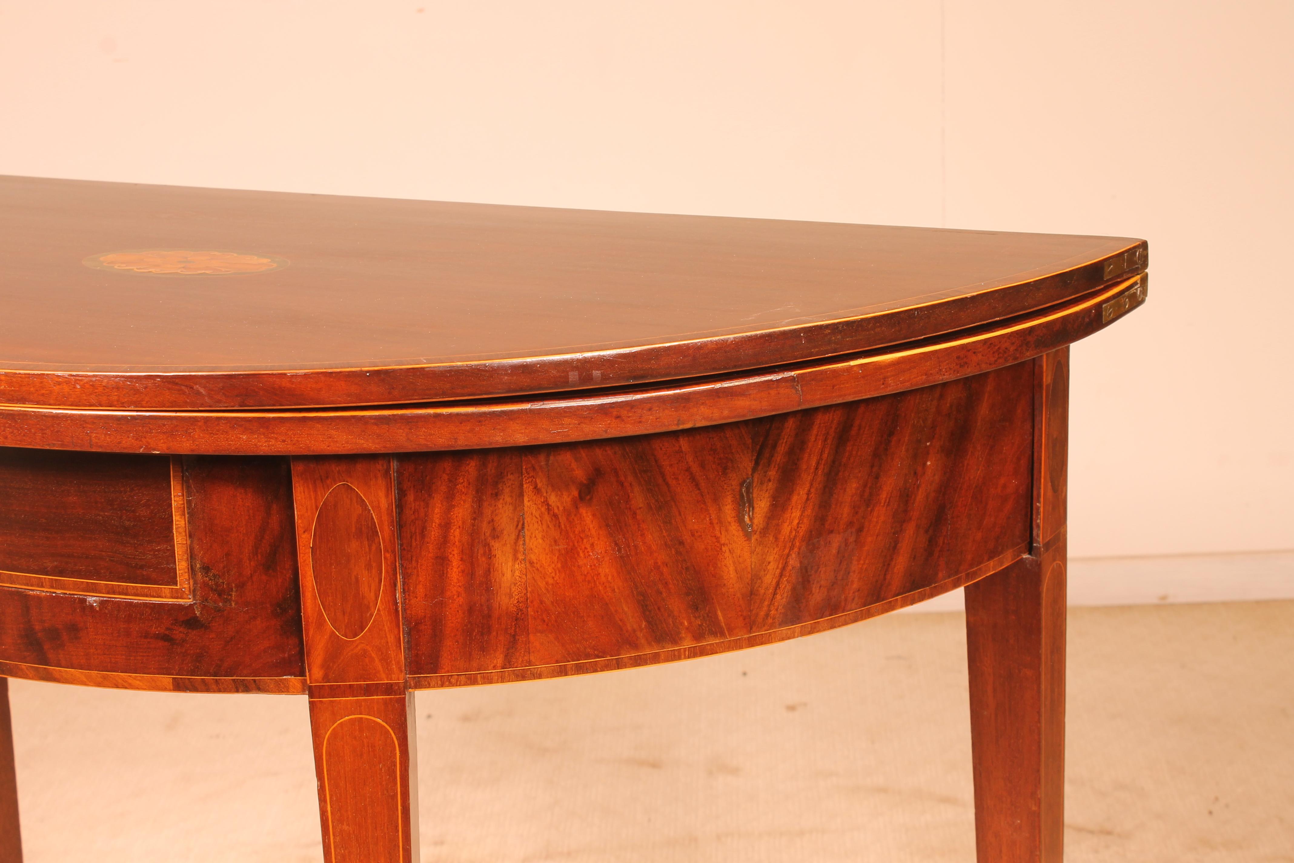 Half Moon Console / Game Table 19th Century in Mahogany Regency Period 3