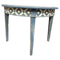 half-moon console table with saber legs dating from the 18th century, very beaut
