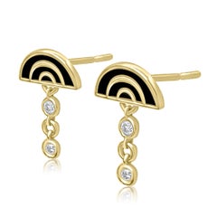 Half-Moon Diamond Drop Earrings