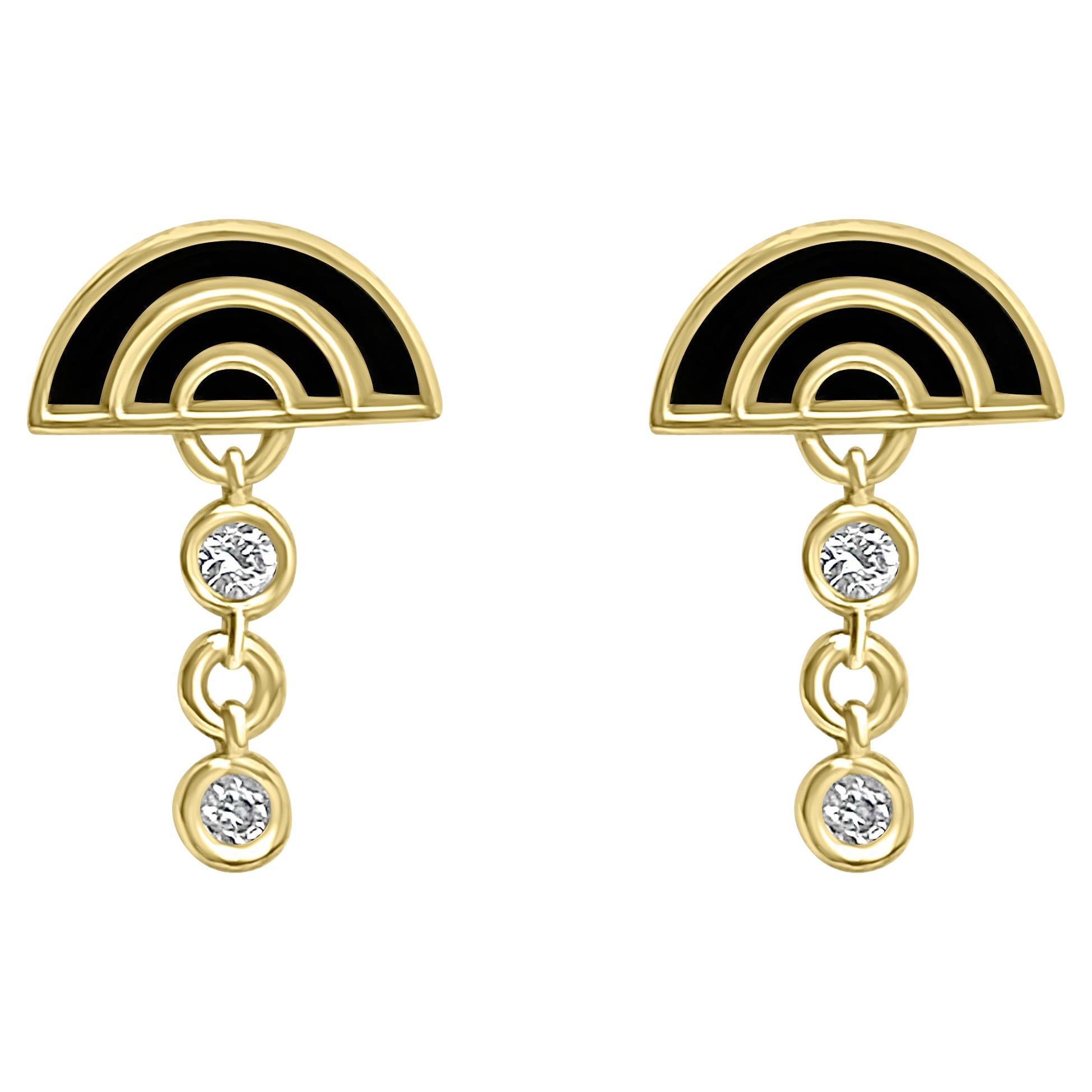 Half-Moon Diamond Drop Earrings