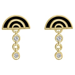 Half-Moon Diamond Drop Earrings