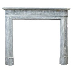 Half-moon Louis XVI Style Fireplace In Turquin Blue Marble Circa 1900