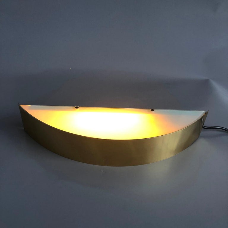 Half Moon Minimalist Brass Wall Sconces by Missal, Germany, 1998 For