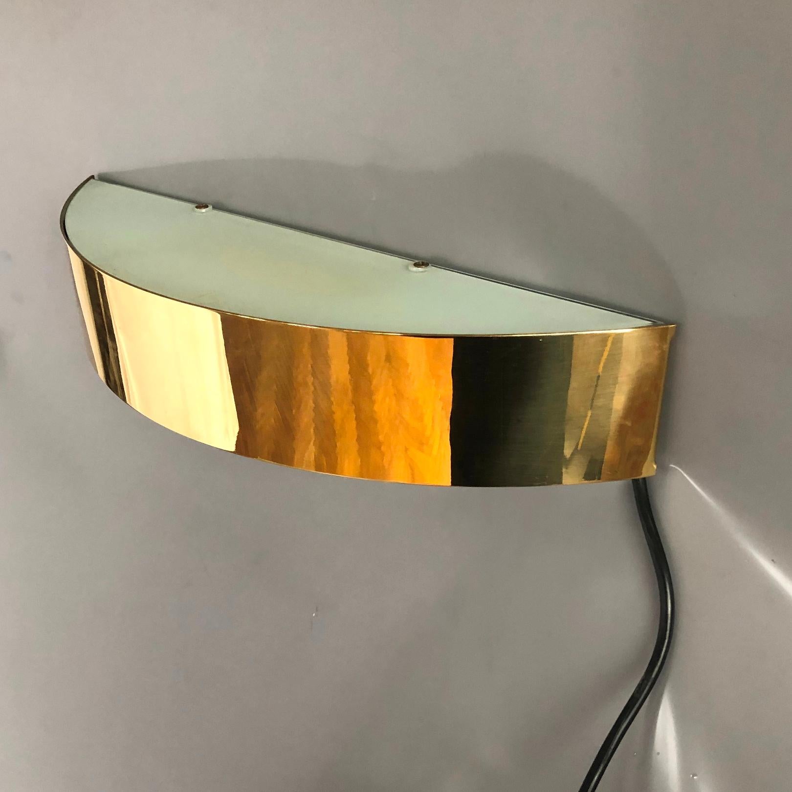 Half Moon Minimalist Brass Wall Sconces by Missal, Germany, 1998 For Sale 2