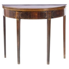 Half-moon Queen Maria style game table in Noble Wood - 19th century