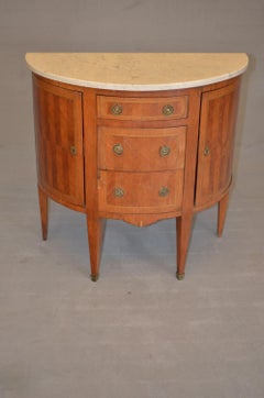 Half-Moon Sideboard Napoleon III in Rosewood with French White Marble Top, 1880