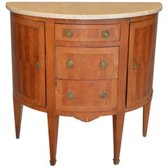 Half-Moon Sideboard Napoleon III in Rosewood with French White Marble Top, 1880