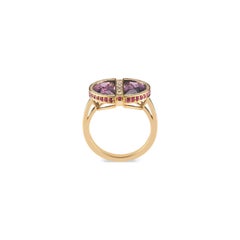 Half Moon Spinel Ruby and Diamond Ring