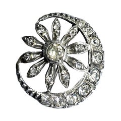 Half moon star brooch