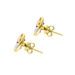 Half Moon Sunrise Studs - Yellow Sapphire & White Moissanite - 10kt Yellow Gold