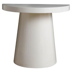Half Moon Table in Cream Lacquer by Robert Kuo, Limited Edition