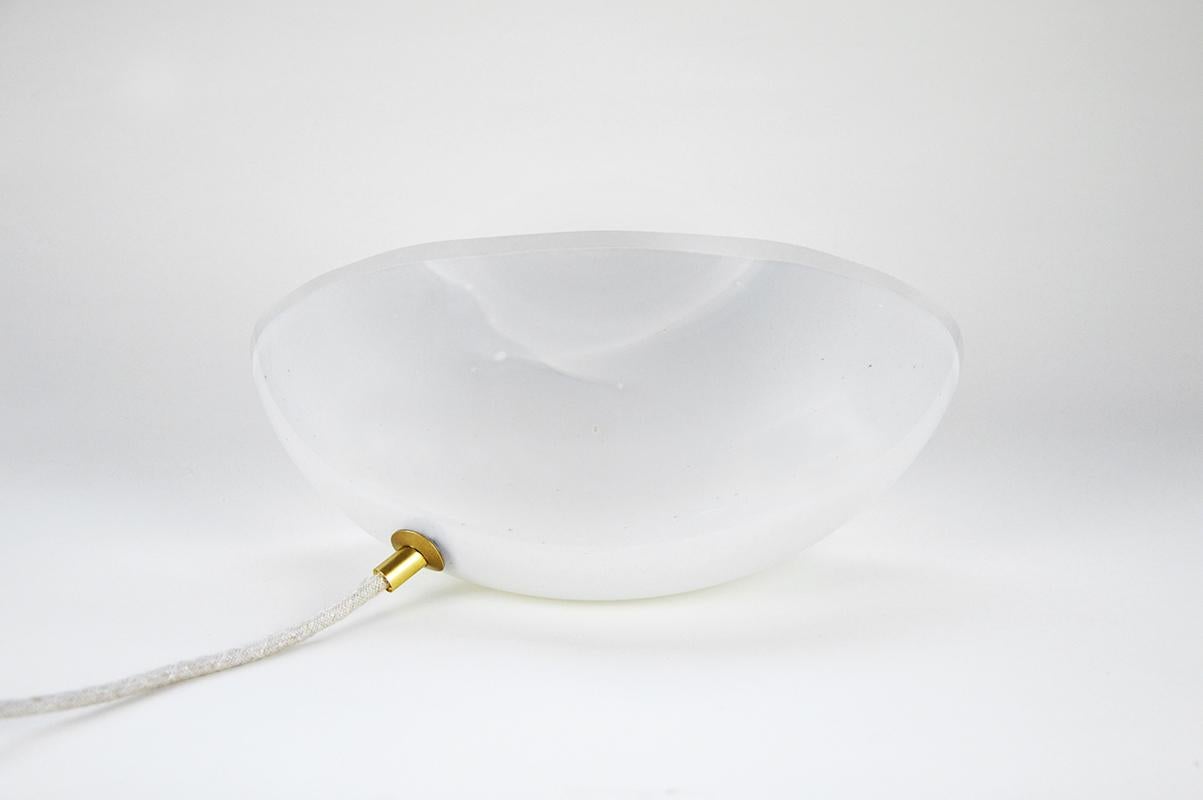 Glass Half-Moon Table Lamp by Atelier George For Sale