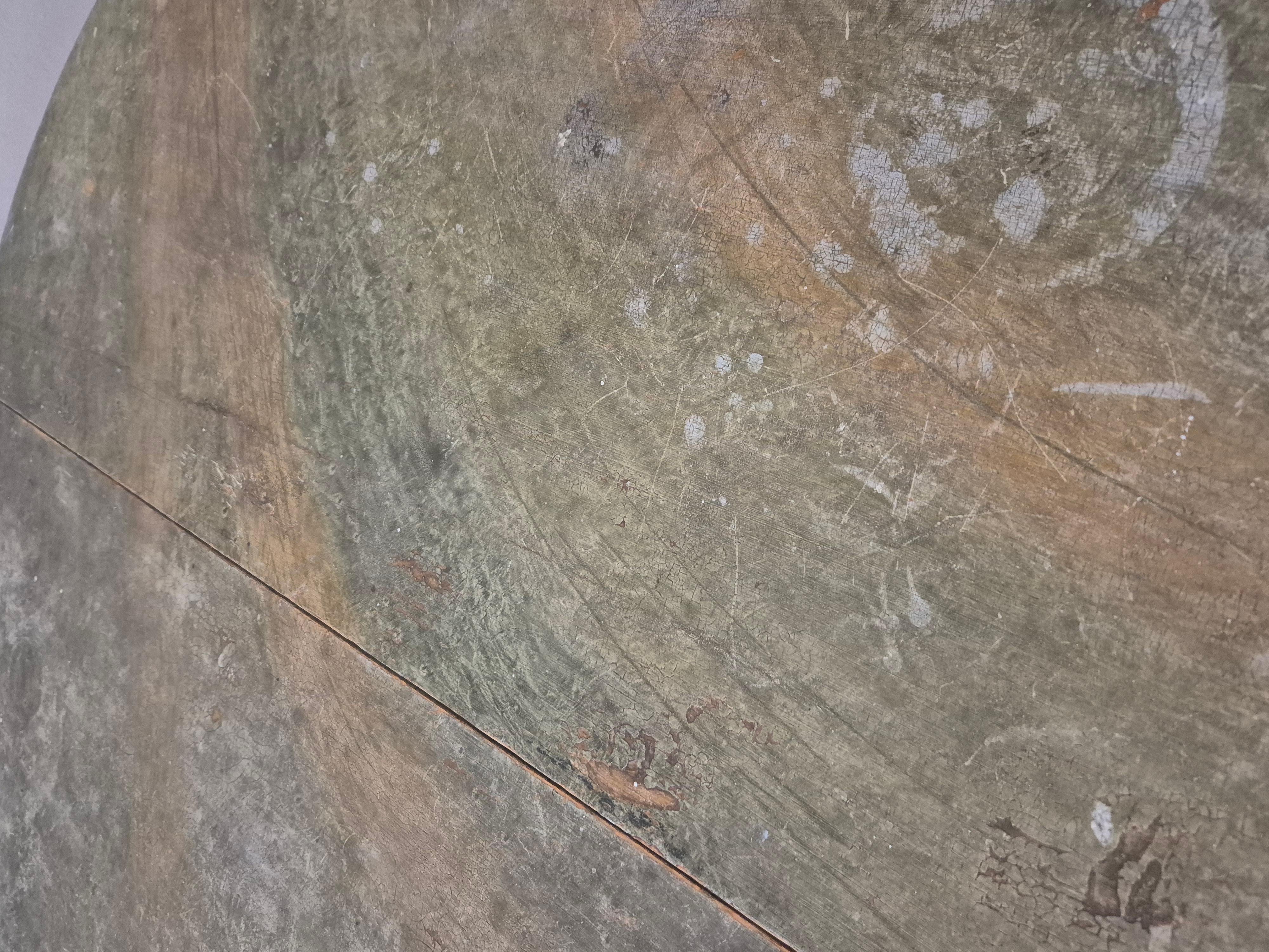 Half moon tables, marbled table tops, Allmoge /Swedish provincial style, 1860s. For Sale 12