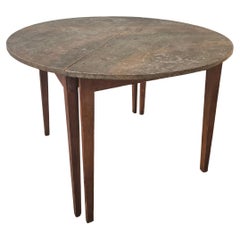 Half moon tables, marbled table tops, Allmoge /Swedish provincial style, 1860s.