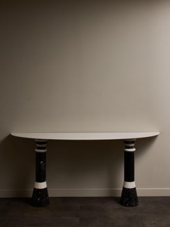 Half Moon Two Tones Marble Console
