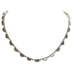 Half Moon White Topaz Sterling Silver Necklace