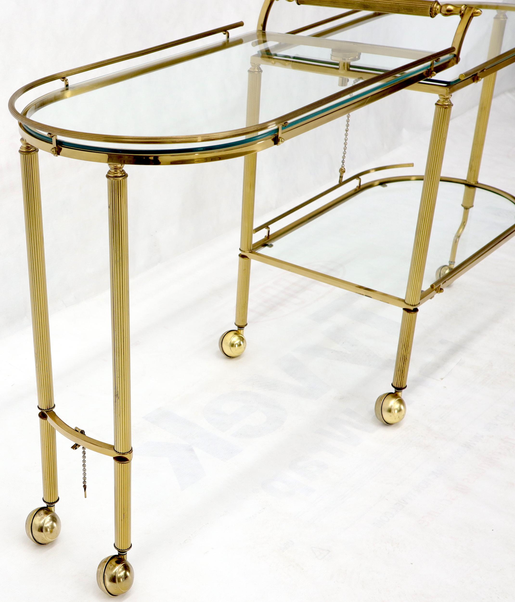 Half Oval Expandable Serving Cart Tray Table For Sale 5