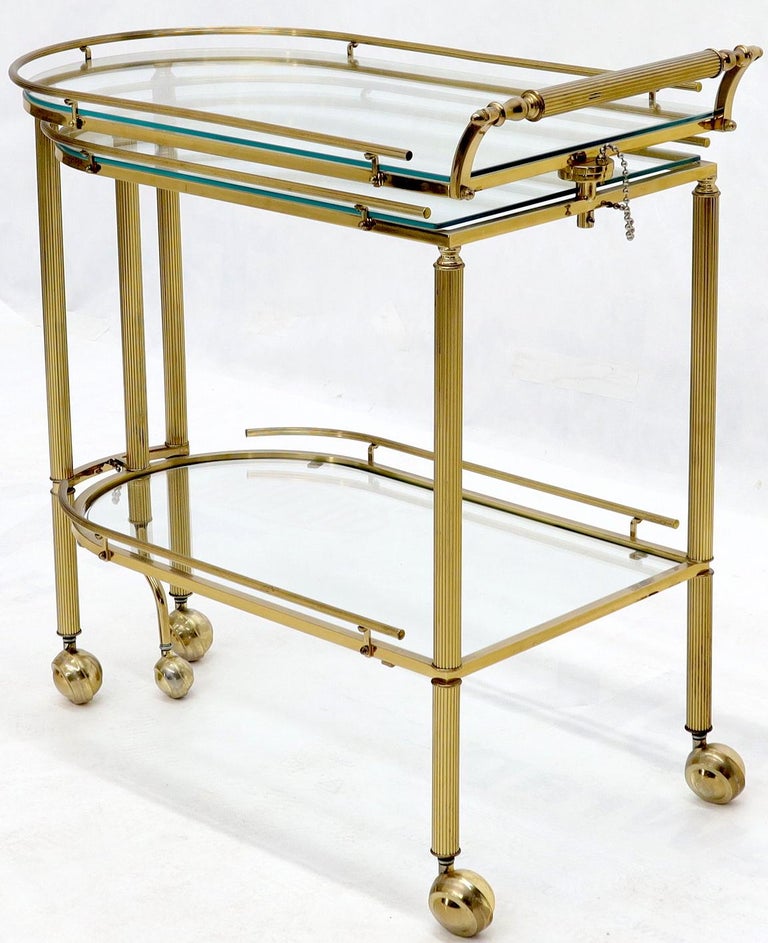 Half Oval Expandable Serving Cart Tray Table For Sale at 1stDibs half