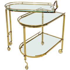 Half Oval Expandable Serving Cart Tray Table