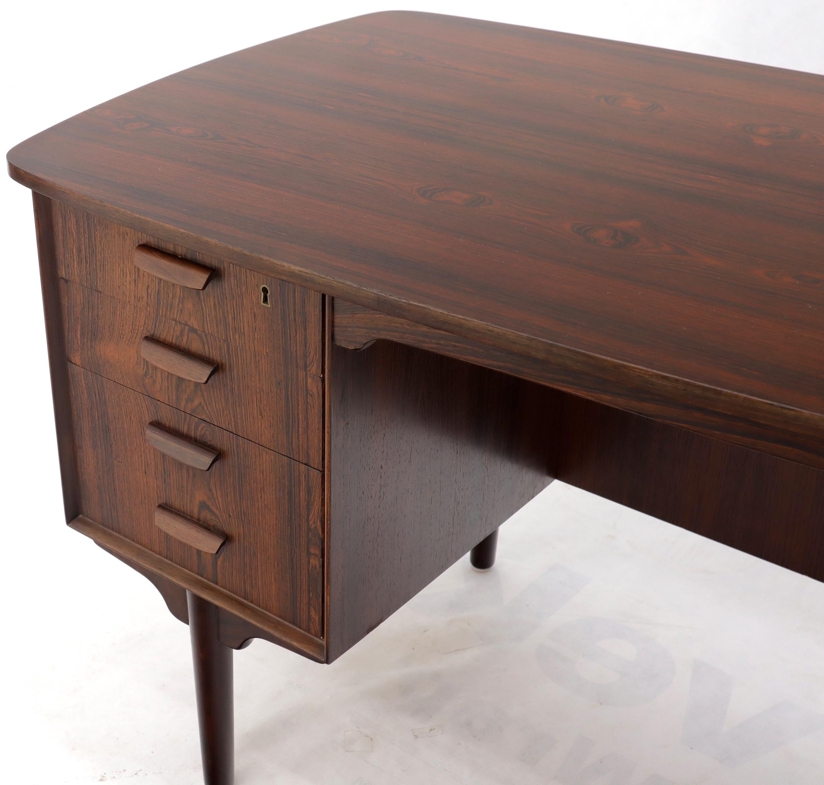 Half Oval Shape Danish Mid-Century Modern Rosewood Desk with Bookcase 3