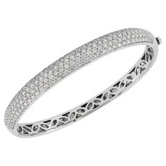 Half-Pave Diamond Bangle in 18kt White Gold