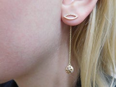 Half-Pave Oculus Marquise Stud Earrings