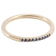 Half Pave Sapphire Band