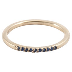 Half Pave Sapphire Band