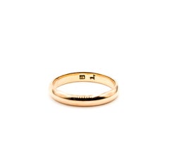 Anillo de media caña de oro amarillo de 14k