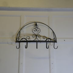 Half Round Blacksmith Made Folding Iron Game Hanger, Kitchen Utensil Hanger