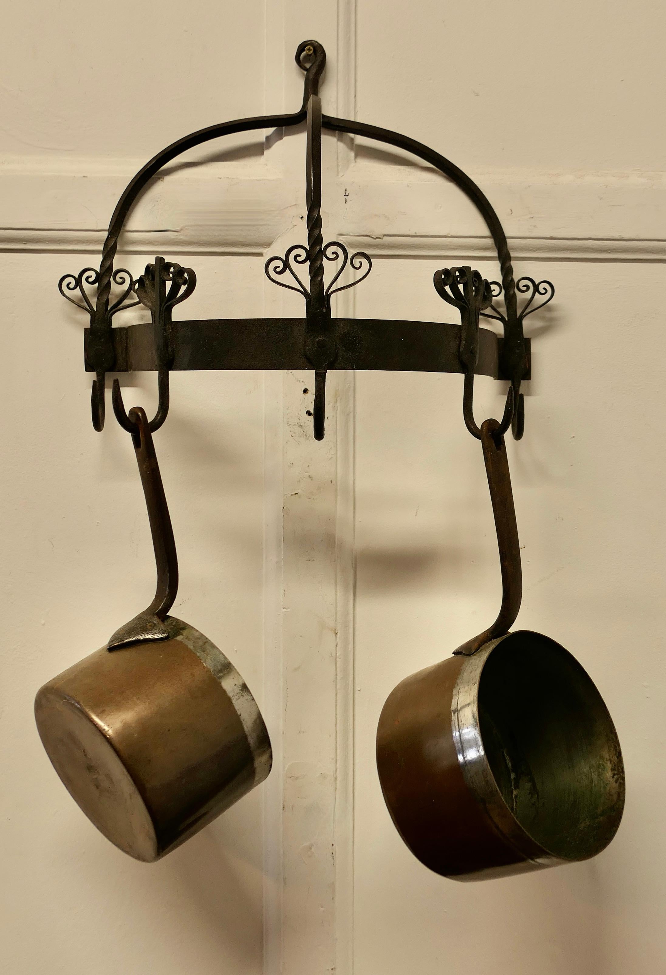  Half Round Blacksmith Made Iron Game Hanger, Kitchen Utensil Hanger    For Sale 1