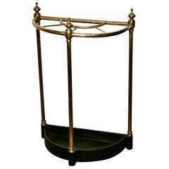 Half Round Brass and Iron Stick Stand or Umbrella Stand