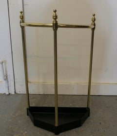 Half Round Brass & Iron Stick Stand or Umbrella Stand