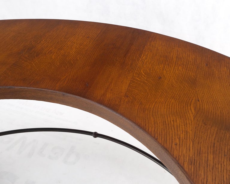 Half Round Horse Shoe Shape Drop Leaf Ends Serving Writing Library Gallery Table In Good Condition For Sale In Rockaway, NJ