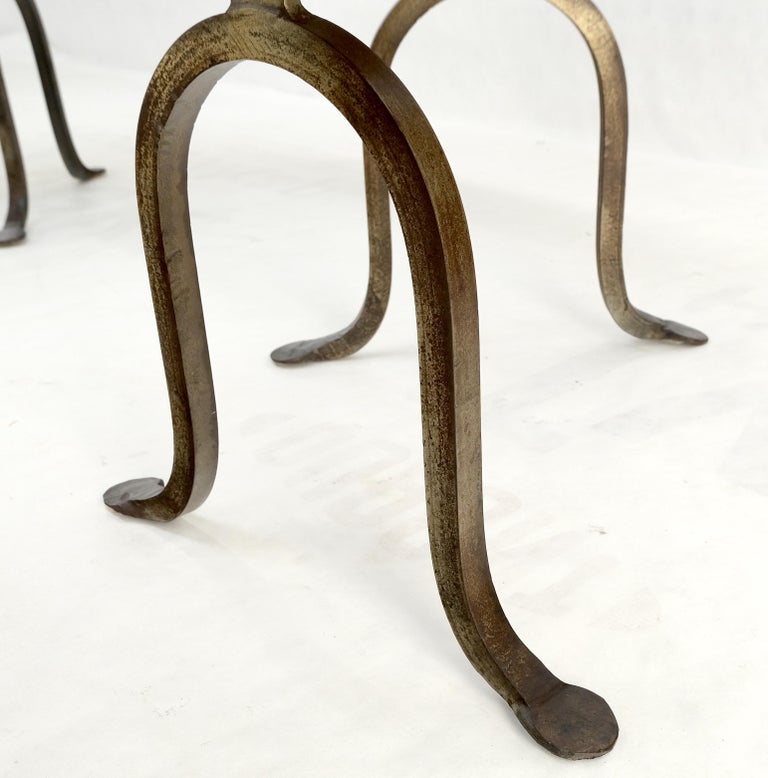 Iron Half Round Horse Shoe Shape Drop Leaf Ends Serving Writing Library Gallery Table For Sale