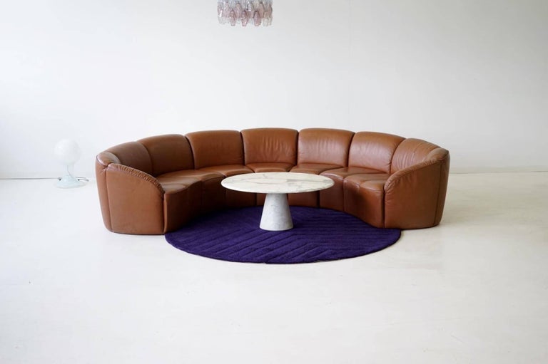 Half Round Leather Lounge Sofa By, Half Round Leather Couch