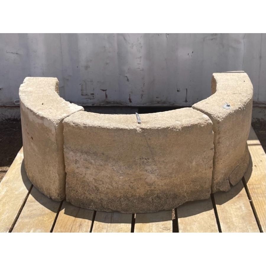 Half-round stone fountain (3 Pieces)
Dimensions: circa - 45”W x 22”D x 15.5”H

Beautiful texture and patina.