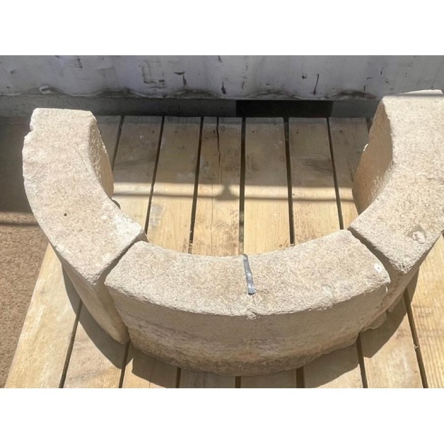 Carved Half-Round Stone Fountain '3 Pieces' For Sale
