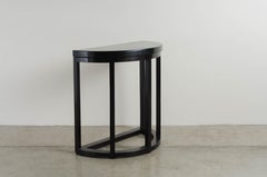 Half Round Table, Black Lacquer by Robert Kuo, Handmade, Limited Edition