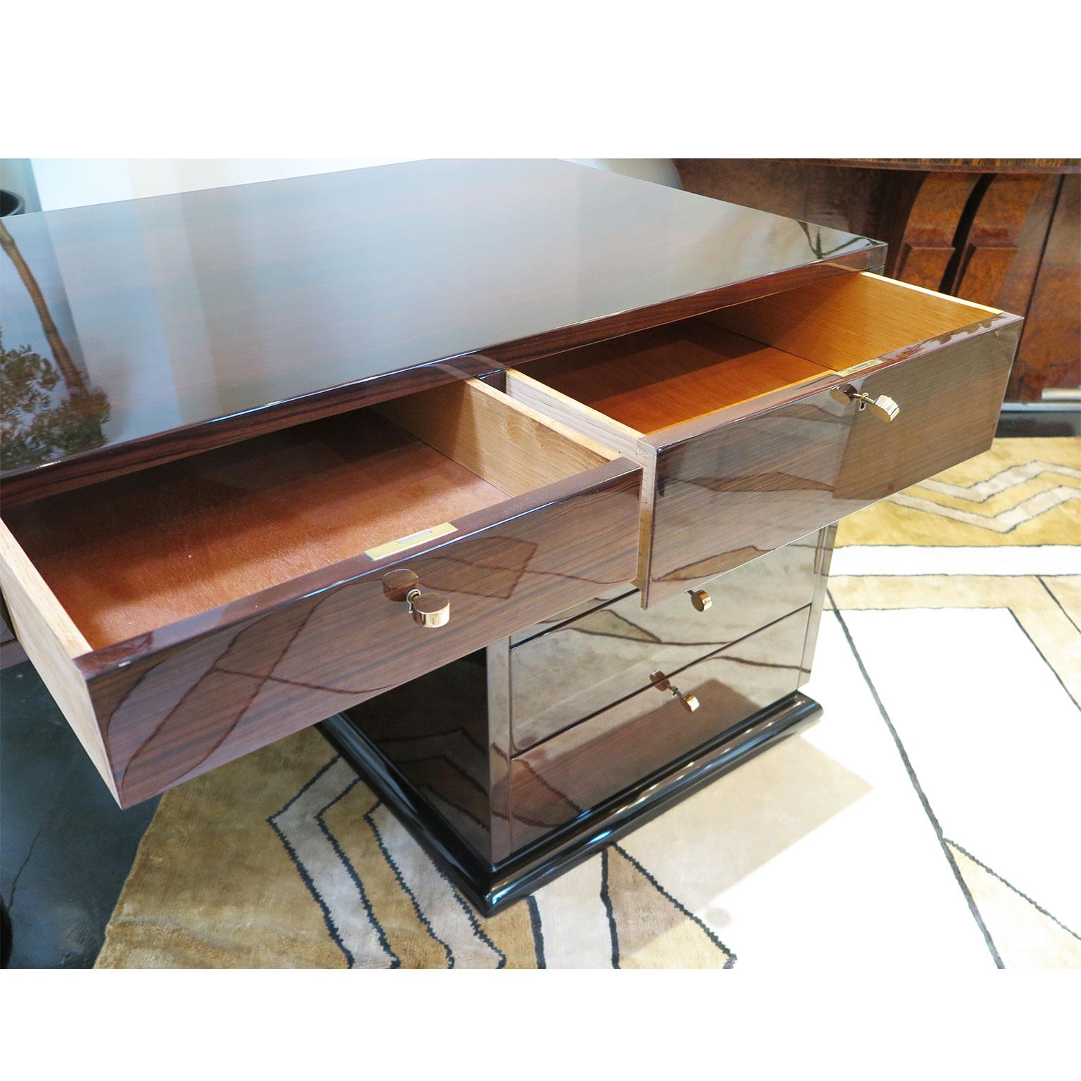 Half Rounded Art Deco Desk in Macassar 1