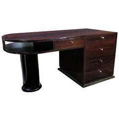 Half Rounded Art Deco Desk in Macassar