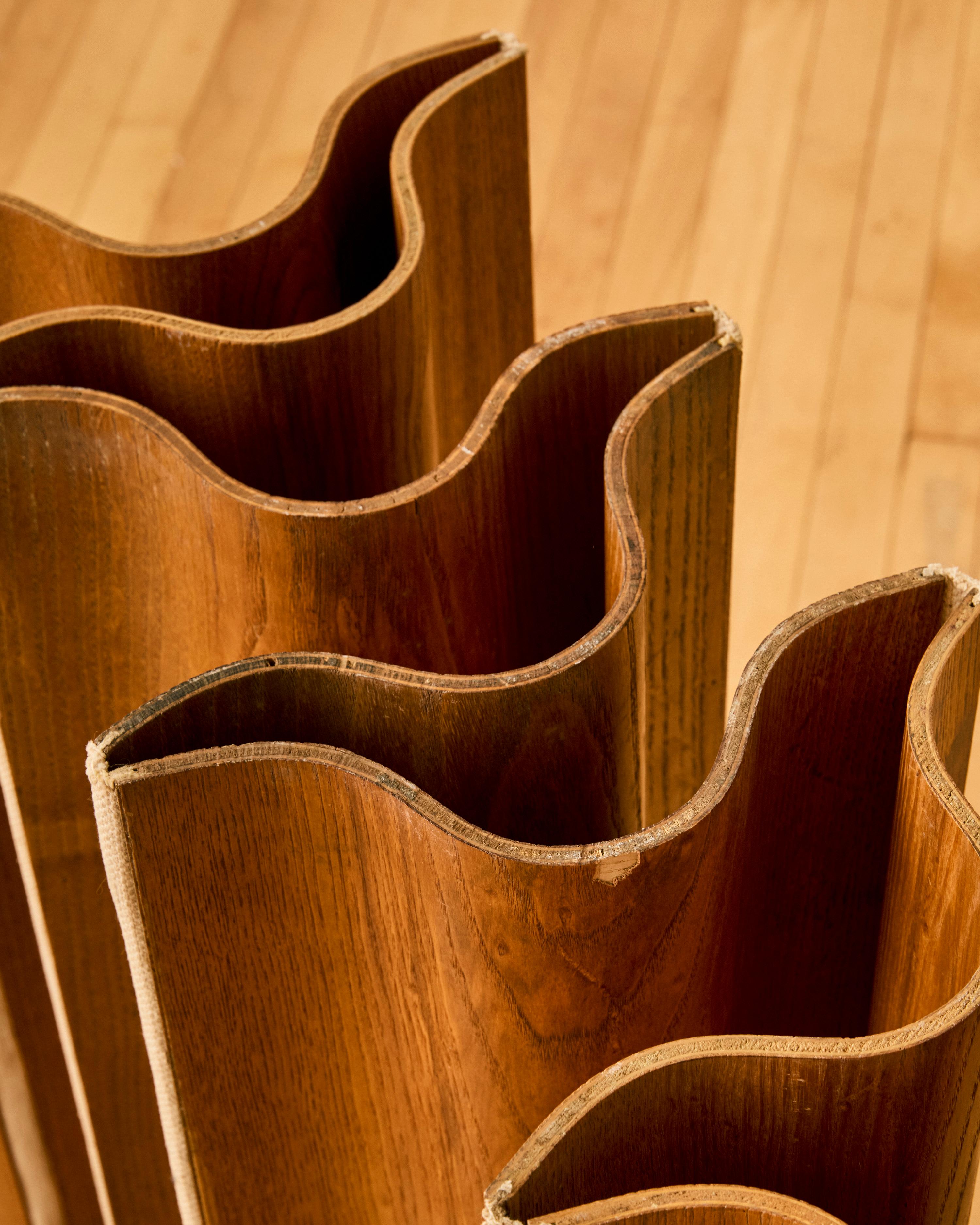 Tela Paravento in legno a mezza dimensione Modello #FSW-8 di Charles and Ray Eames c. 1952 in vendita