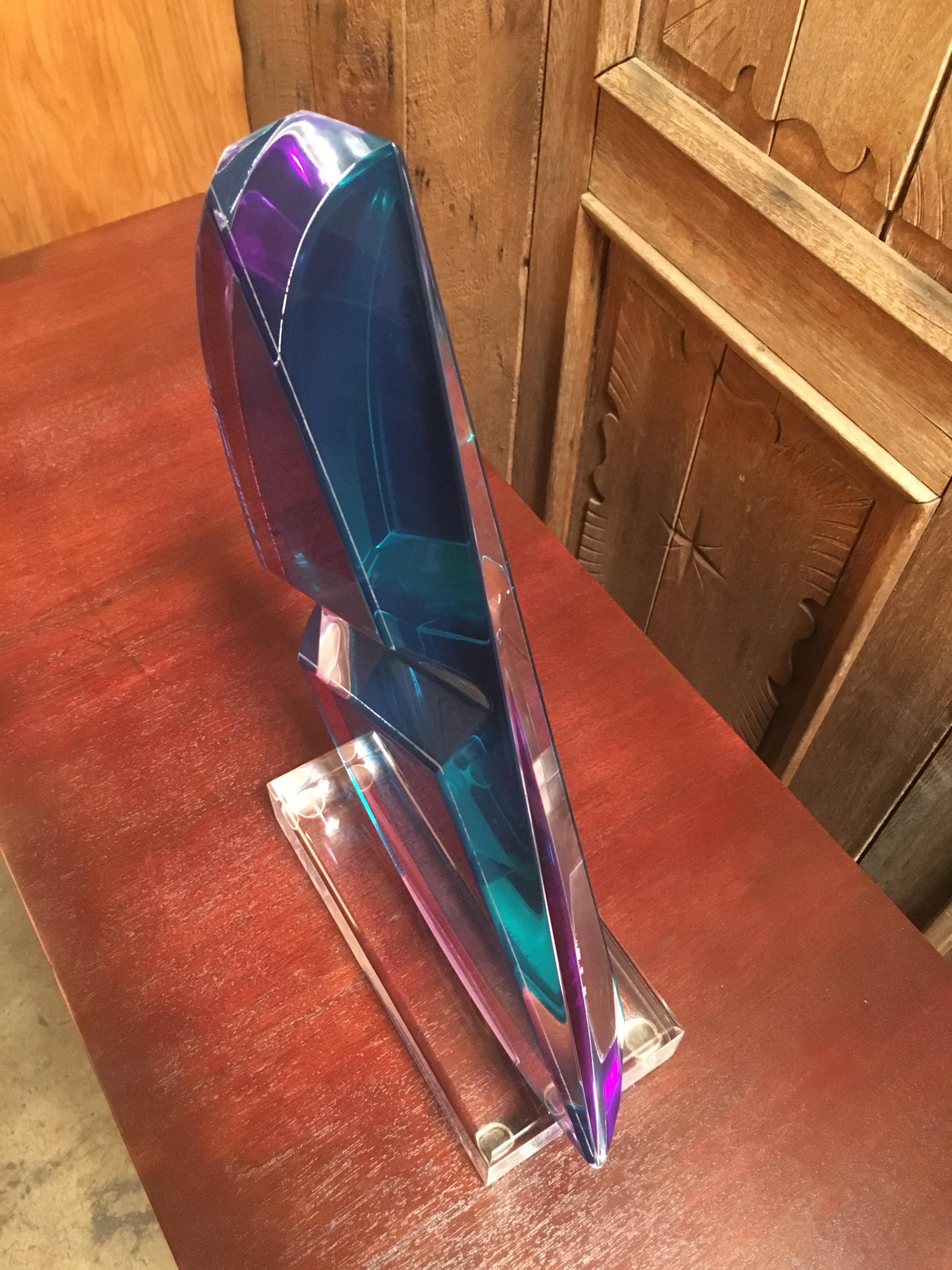 North American Half Slice Lucite Sculpture by Shlomi Haziza