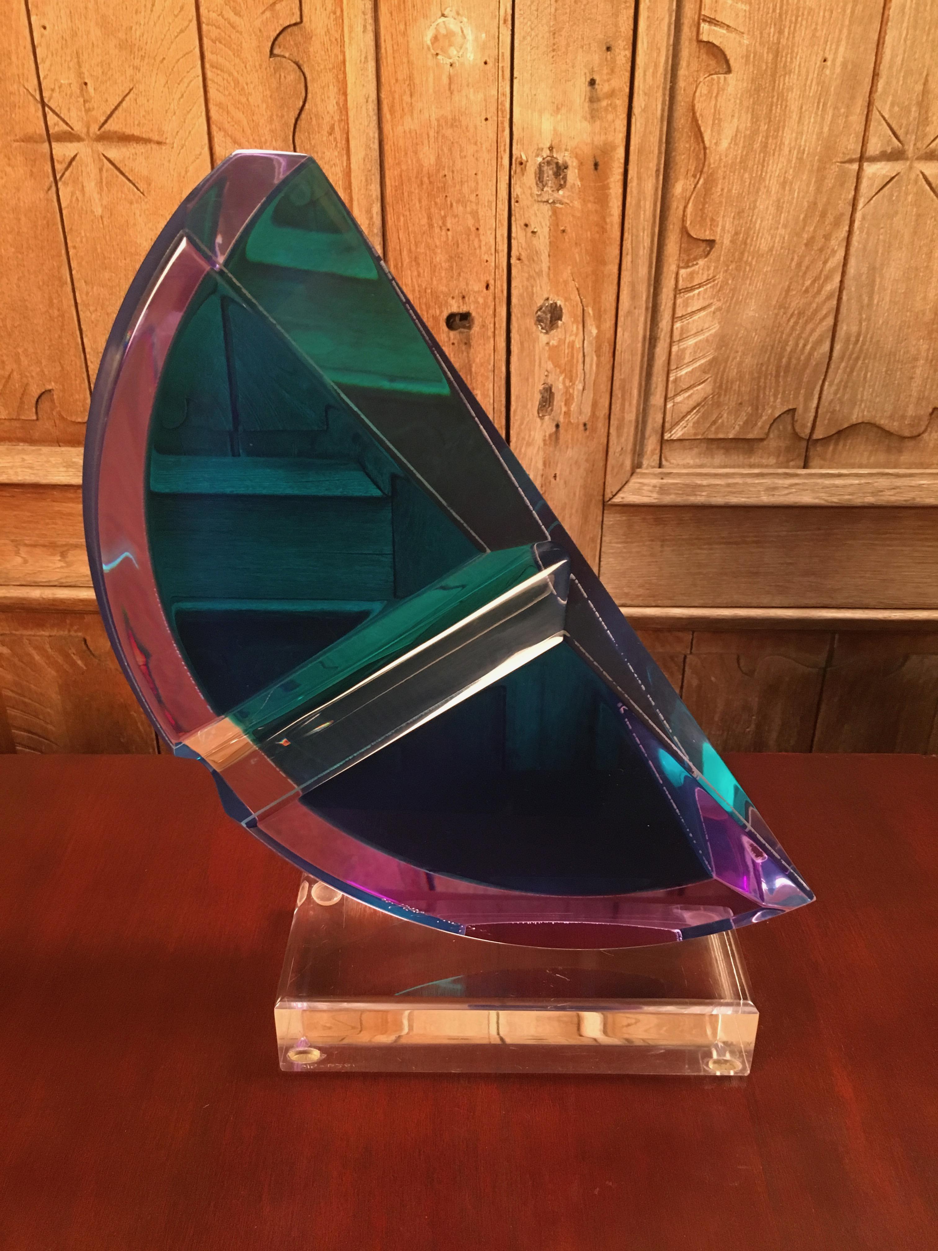 20th Century Half Slice Lucite Sculpture by Shlomi Haziza