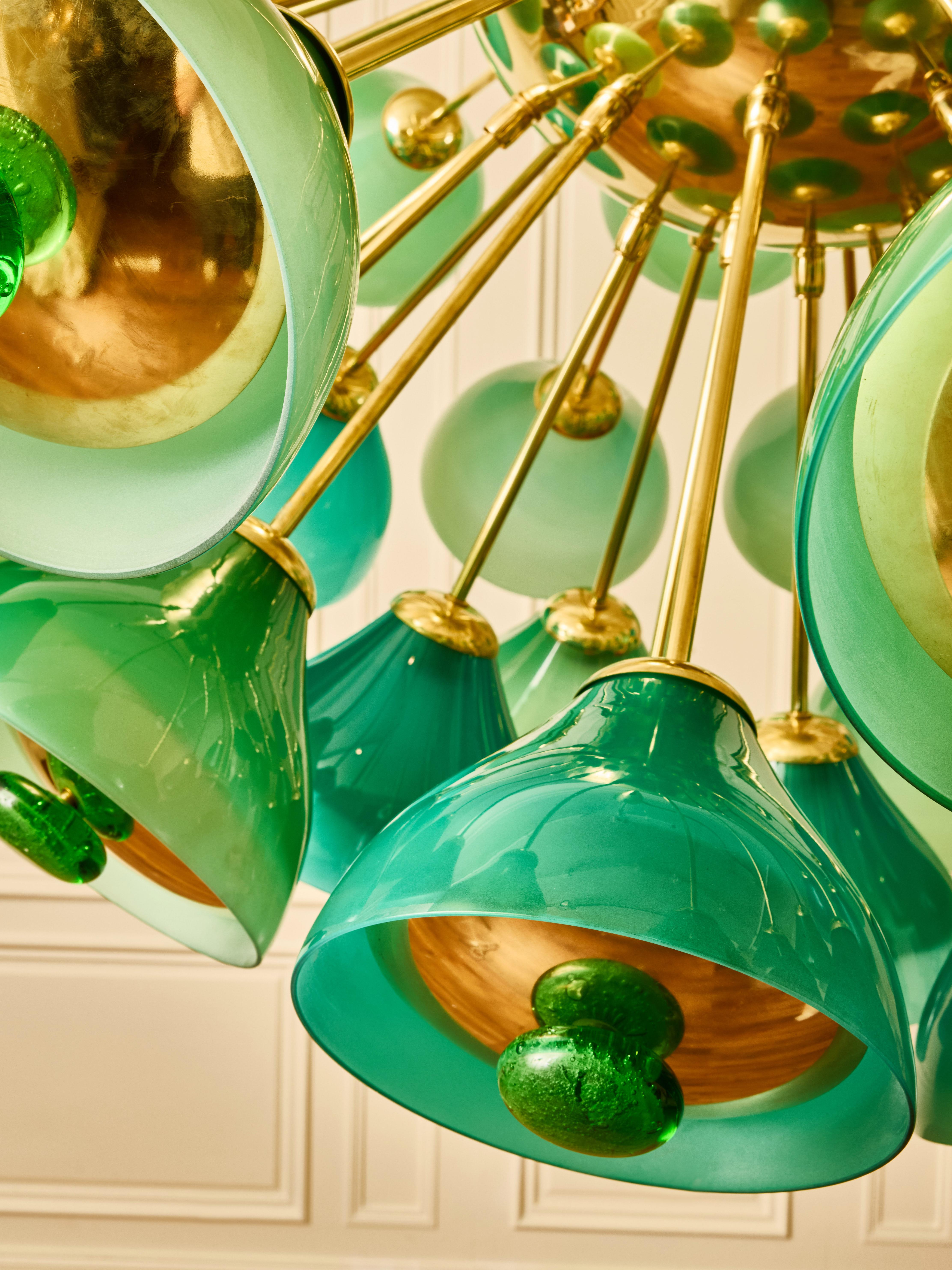 Ottone Lampadario Sputnik dello Studio A. Glustin in vendita
