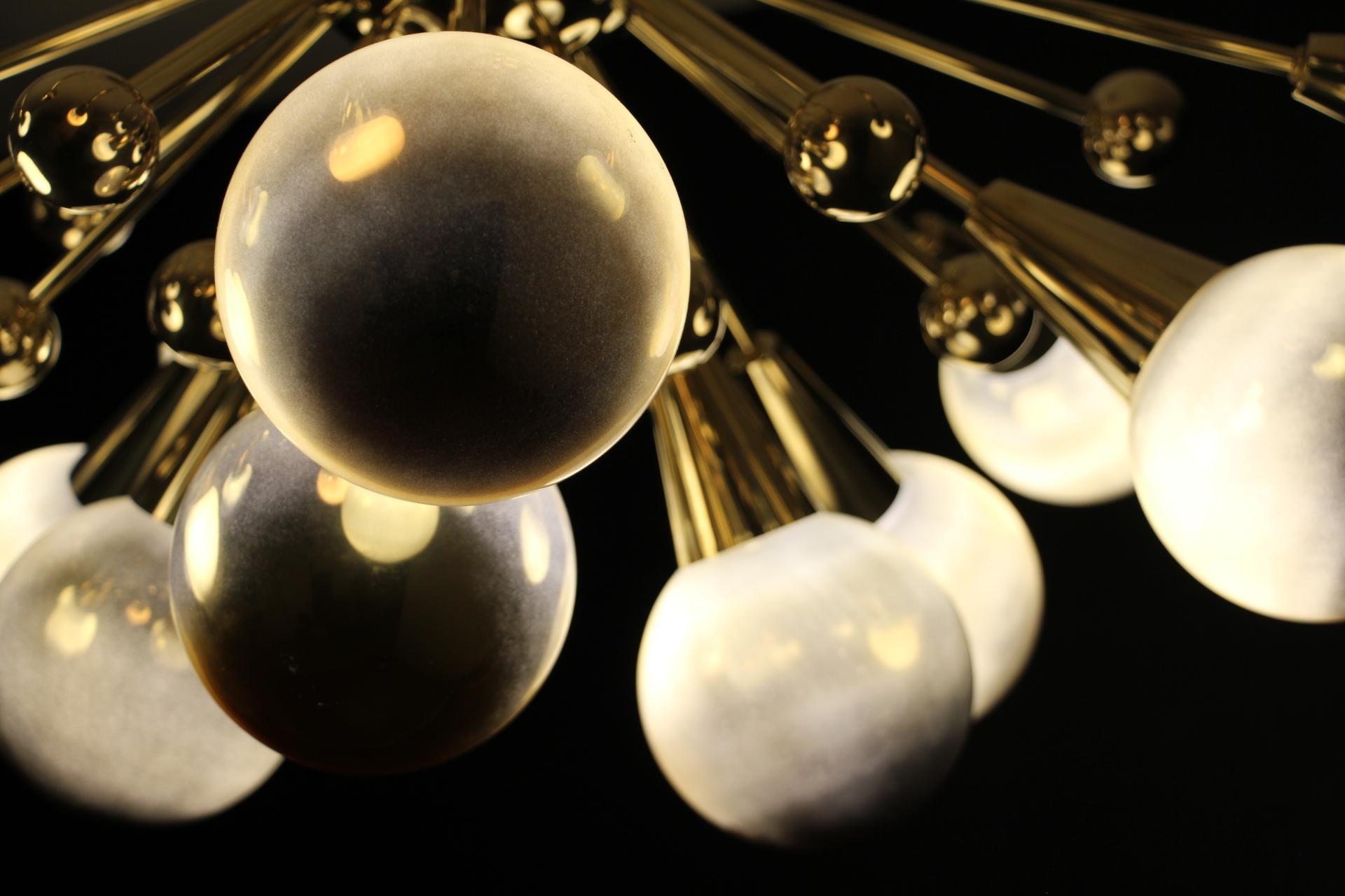Half Sputnik Mercurised Gold Color Murano Glass Globes Chandelier 4