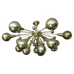Half Sputnik Mercurised Gold Color Murano Glass Globes Chandelier