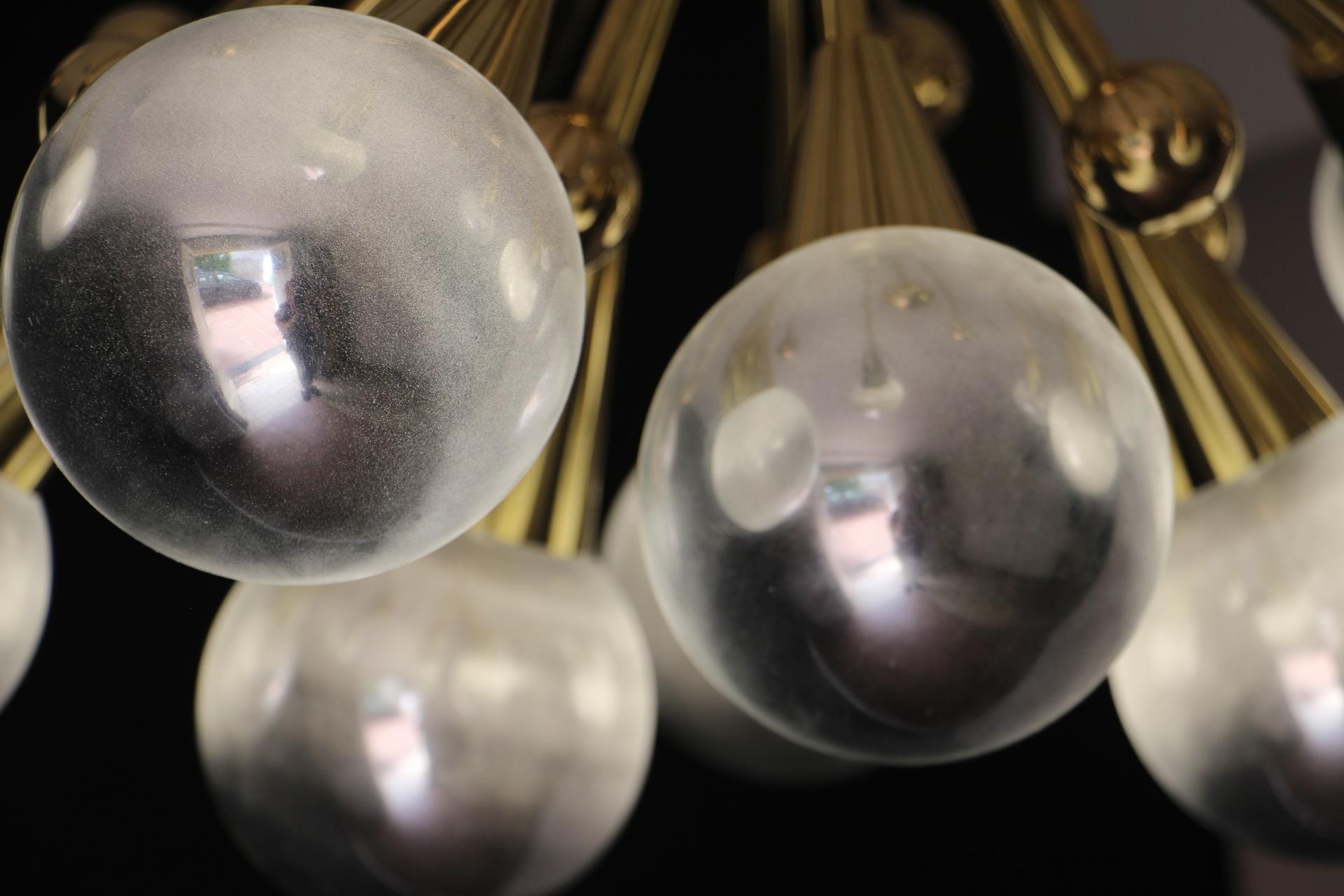 Half Sputnik Mercurised Silver Color Murano Glass Globes Chandelier 4