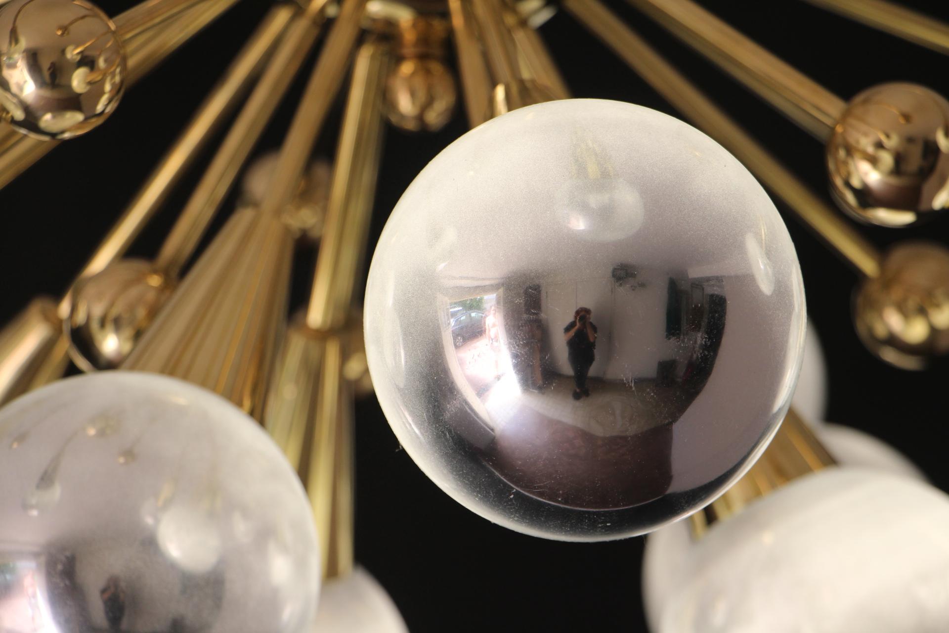 Half Sputnik Mercurised Silver Color Murano Glass Globes Chandelier 6