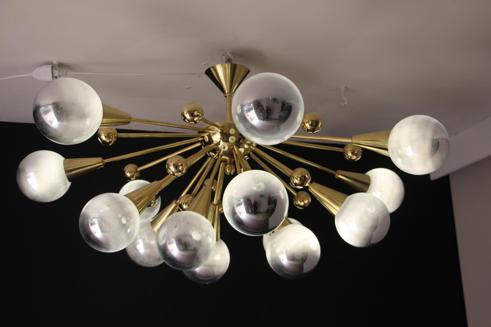 Half Sputnik Mercurised Silver Color Murano Glass Globes Chandelier 7